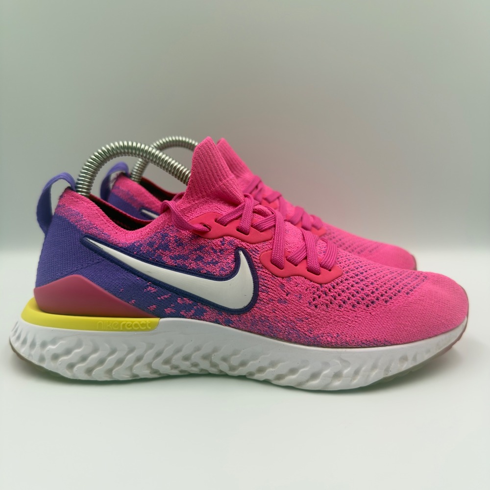 Nike Epic React Flyknit 2 Womens Size 7.5 Running Shoes CK0821-600 Pink Purple